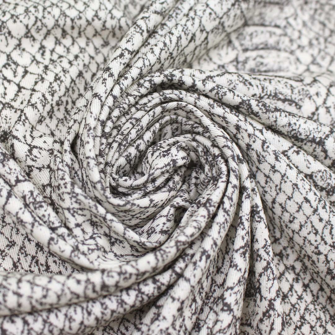 Italian snake motif lightweight viscose/spandex knit 2 yd