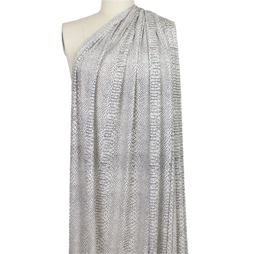 Italian snake motif lightweight viscose/spandex knit 2 yd