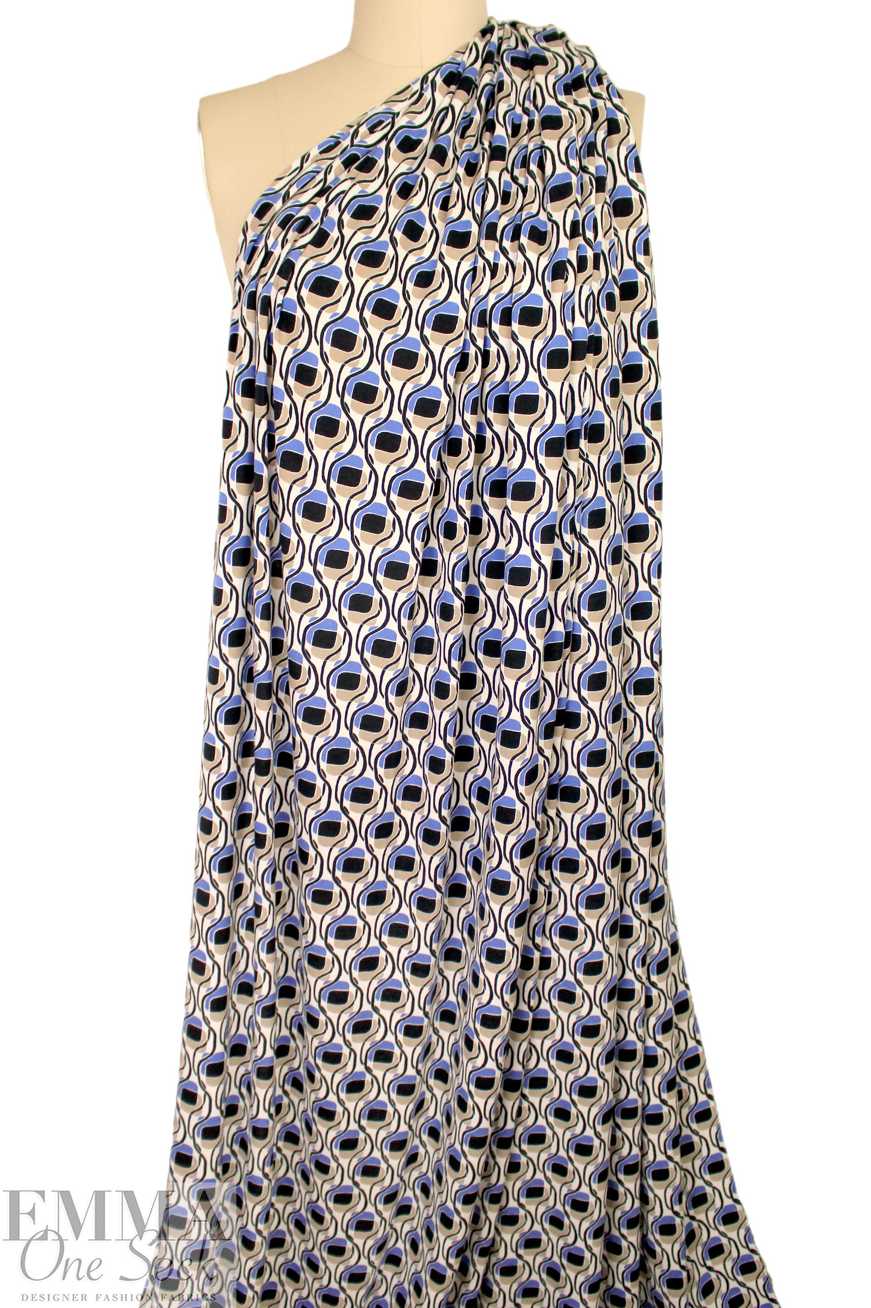 Karen K. 'glass tiles' printed viscose/lycra knit 1.75 yd