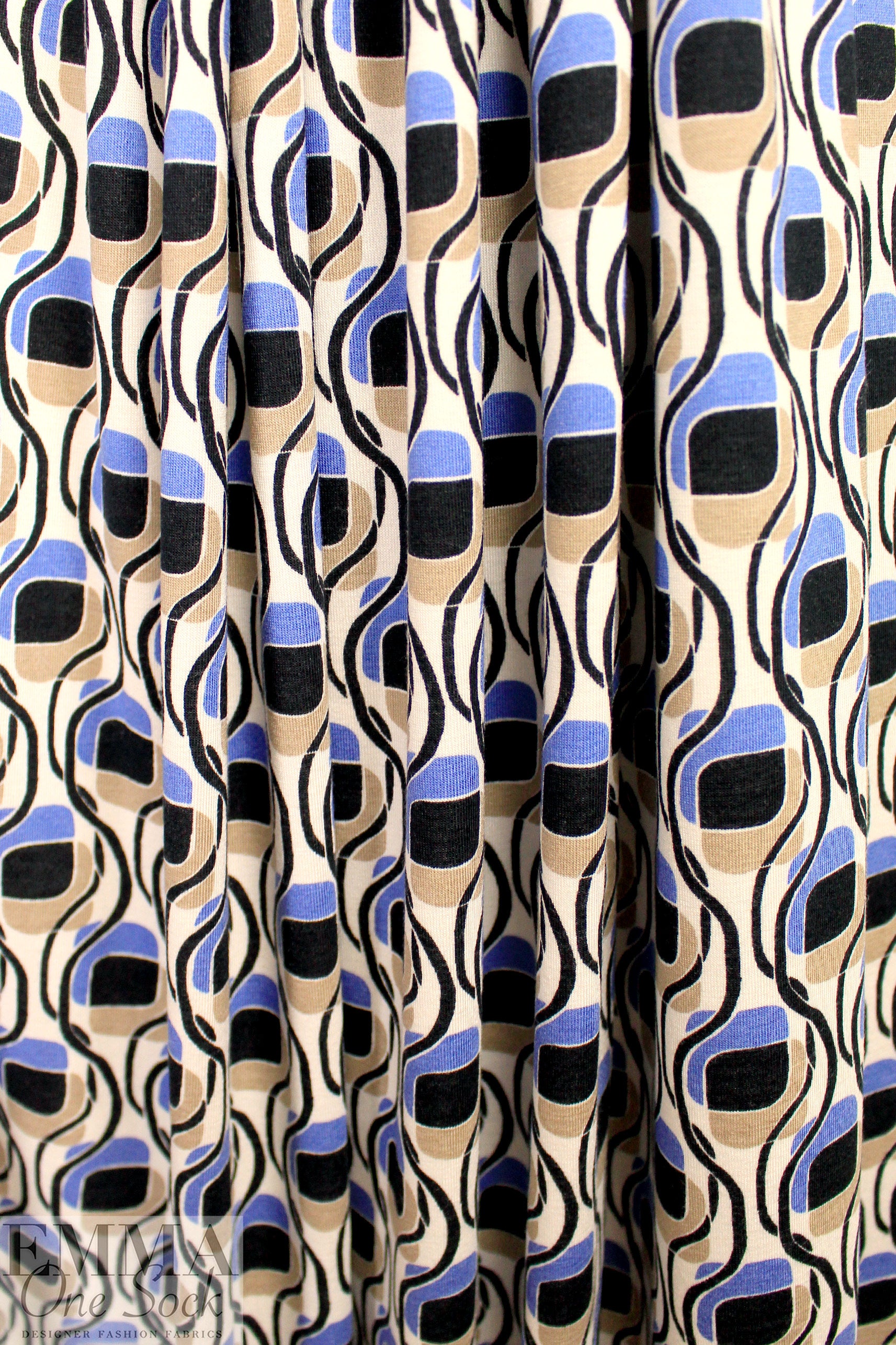 Karen K. 'glass tiles' printed viscose/lycra knit 1.75 yd