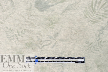 Karen K. 'quiet study' floral printed cotton knit - heather grey 1 yard