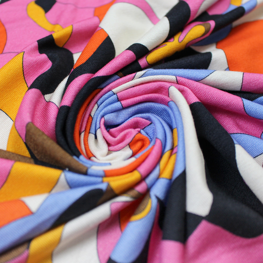 Pucc! graphic floral viscose lightweight jersey knit 1 yard