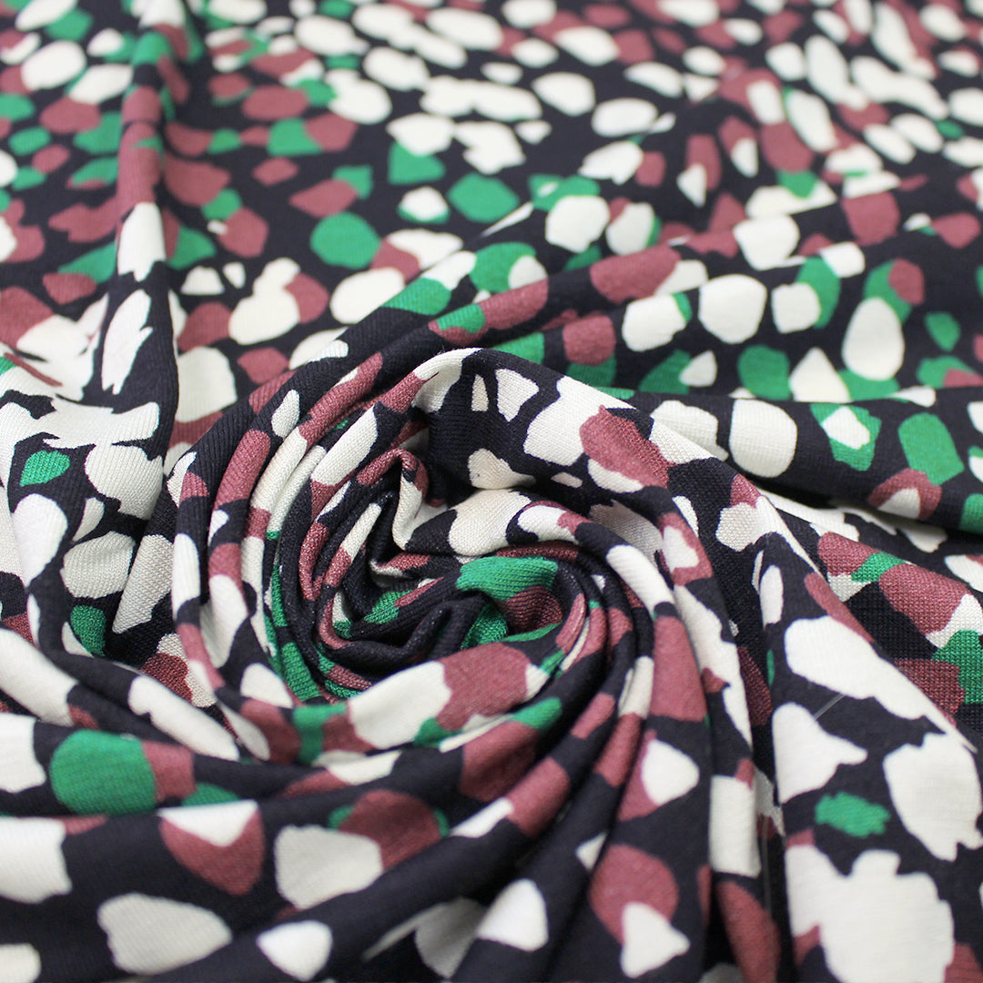 'scattered petals' viscose lightweight jersey knit 1.625 yd