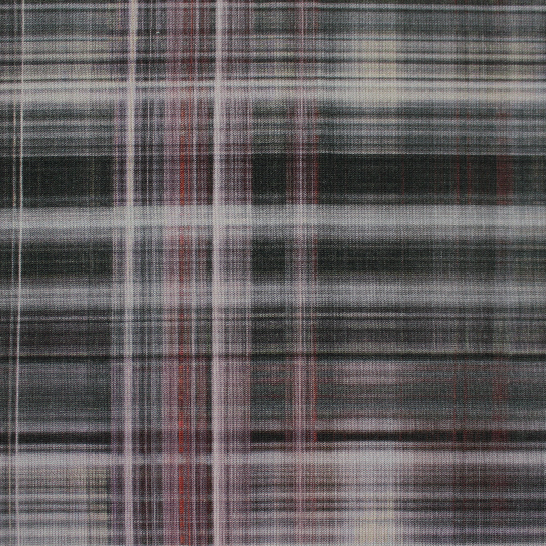 Italian 'quiet plaid' viscose/spandex knit