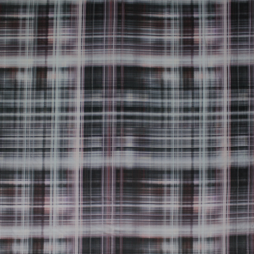 Italian 'quiet plaid' viscose/spandex knit