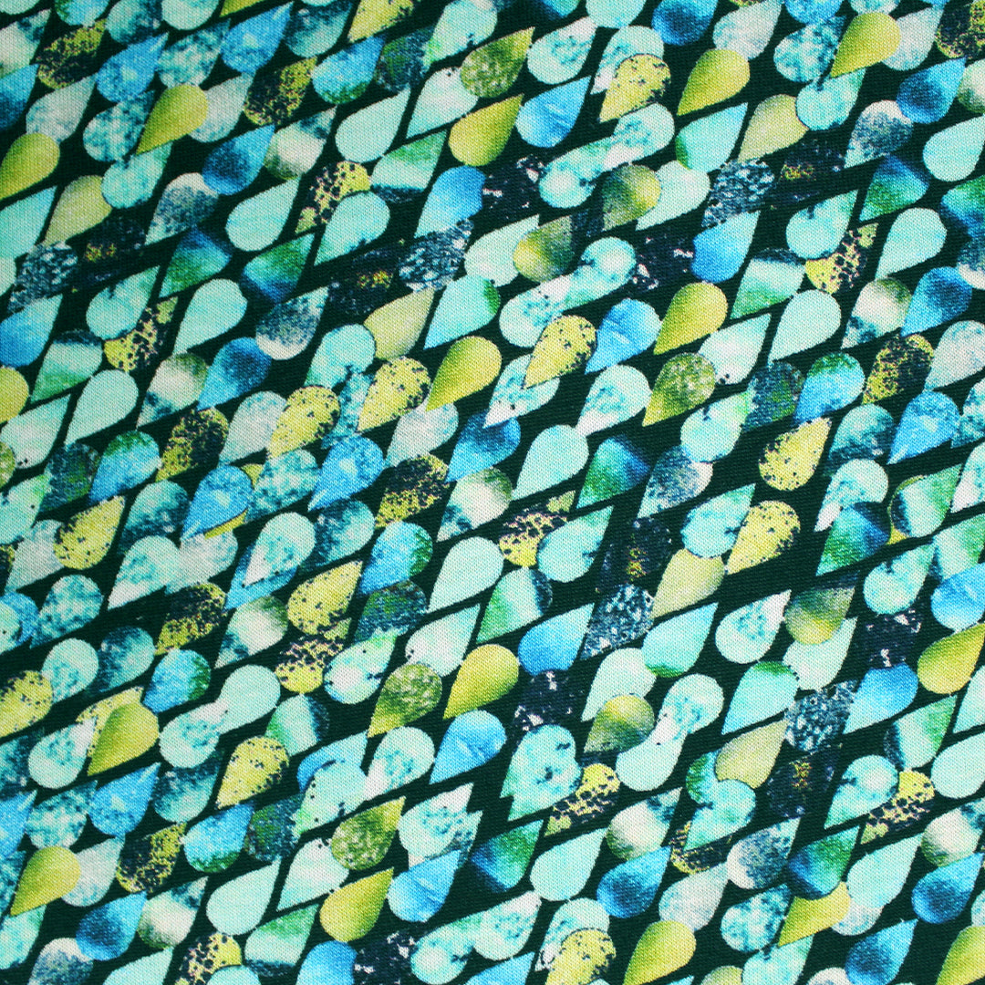 Italian 'rain drops' viscose/spandex knit 1.5 yds