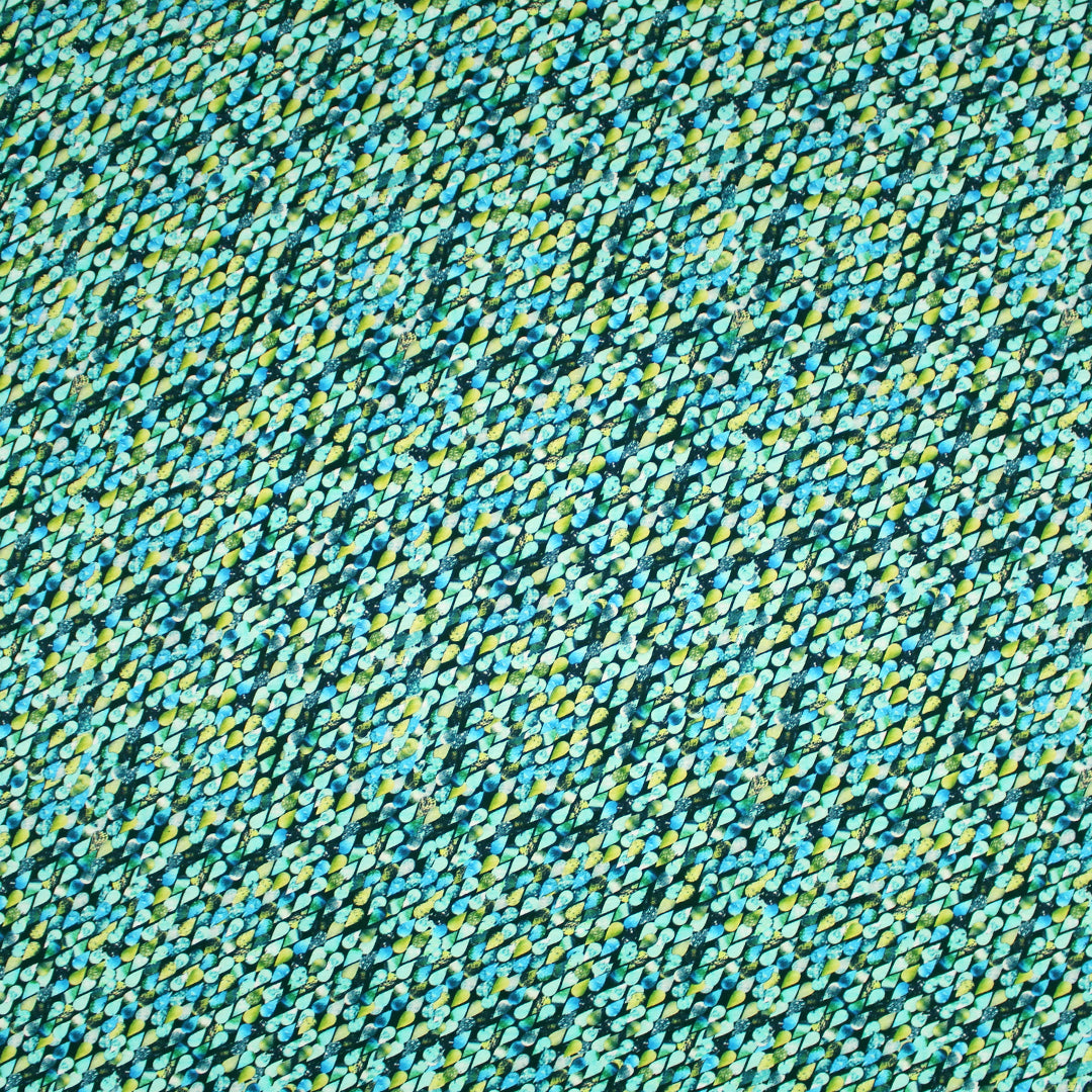 Italian 'rain drops' viscose/spandex knit 1.5 yds