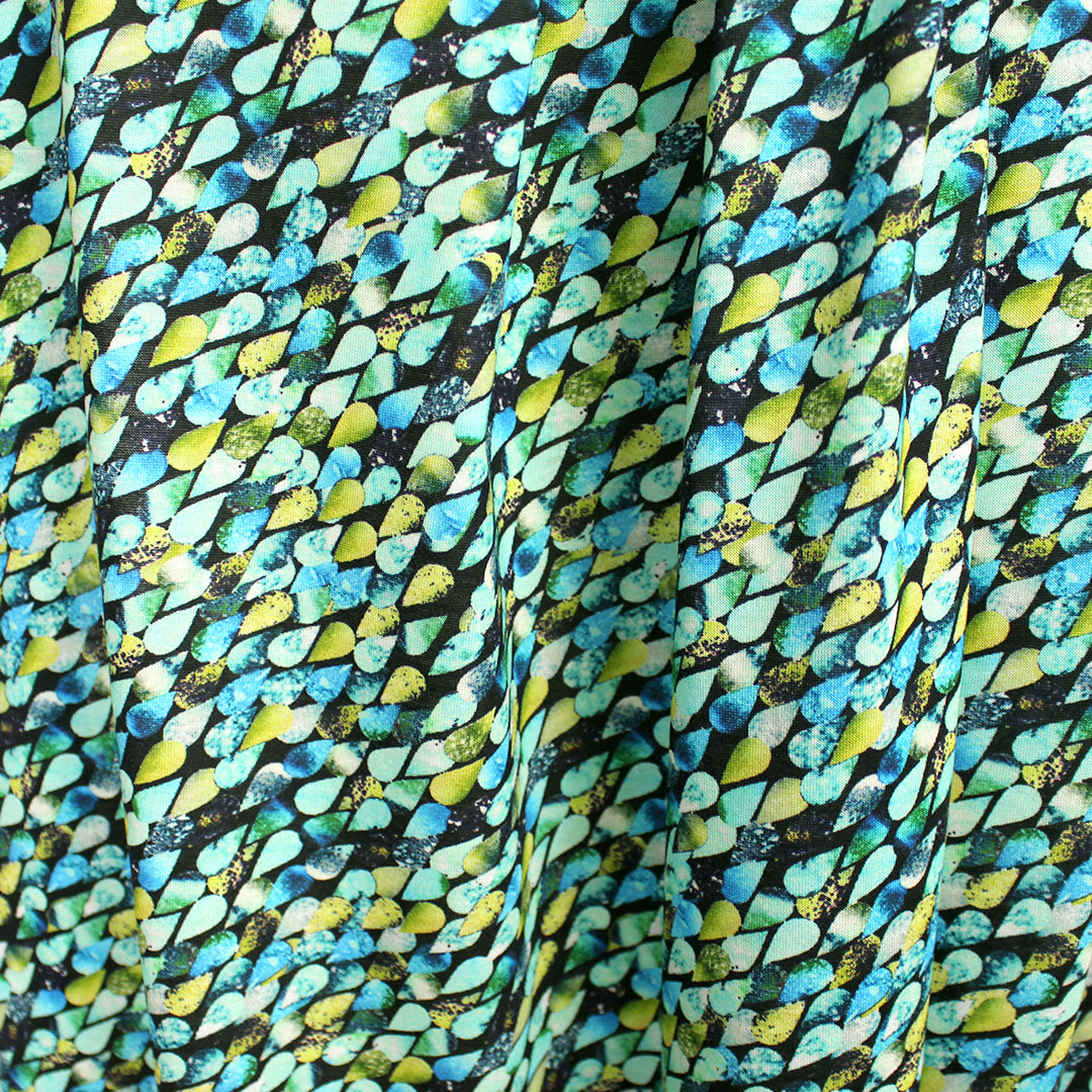 Italian 'rain drops' viscose/spandex knit 1.5 yds