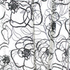 'sketchy blossoms' printed stretch viscose knit 1.5 yd