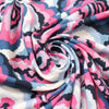 'marble flow' stretch viscose knit - indigo/denim/rose 1.5 yd