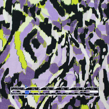 'crystal view' stretch viscose knit - lavender/chartreuse 1.75 yd