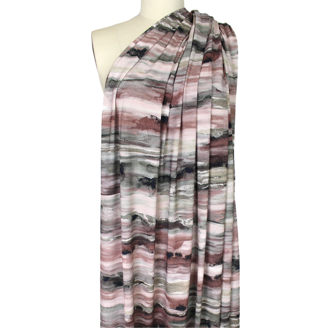 'horizons' stretch viscose knit - earth/dusty sage .625 yds