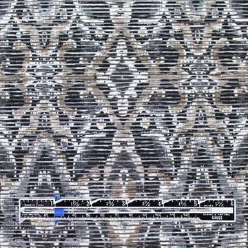 'diamondback scroll' viscose blend variegated knit - gray/taupe .9 yds