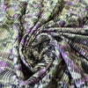 'diamondback scroll' viscose blend variegated knit - violet/loden 1.25 yds