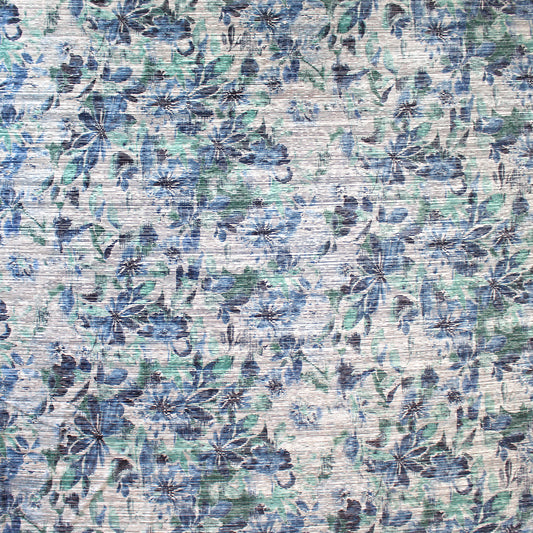 'chambray flowers' viscose blend variegated knit
