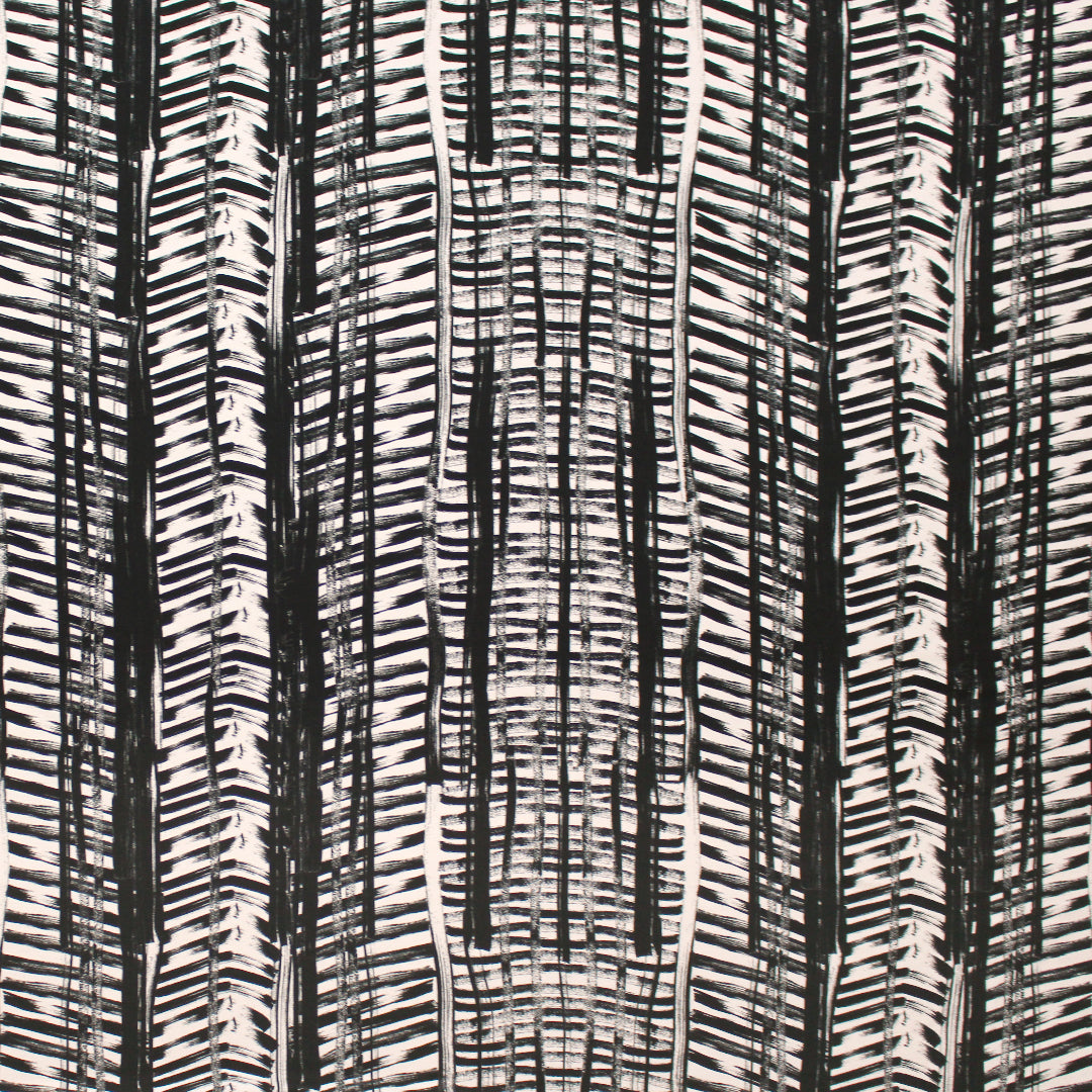 'edgy brushstrokes' stretch viscose knit - black/ecru 1.25 yds