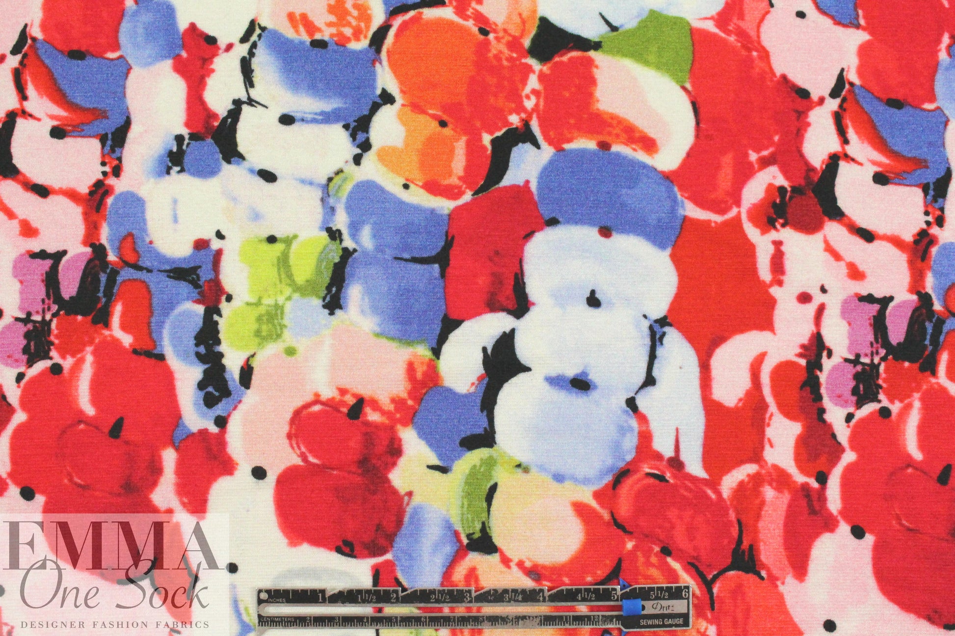 NY designer painterly floral viscose/lycra sweatery knit