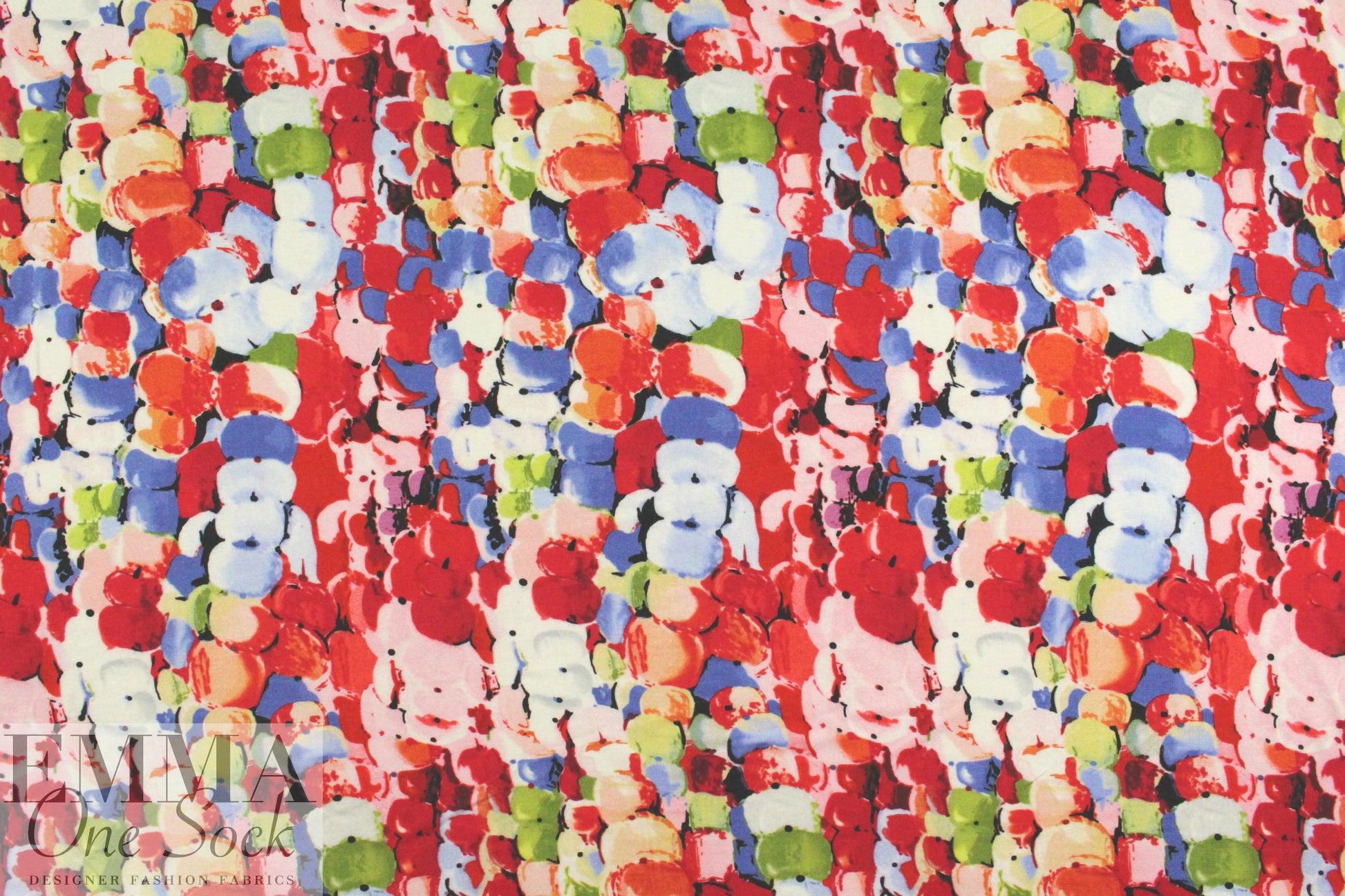 NY designer painterly floral viscose/lycra sweatery knit