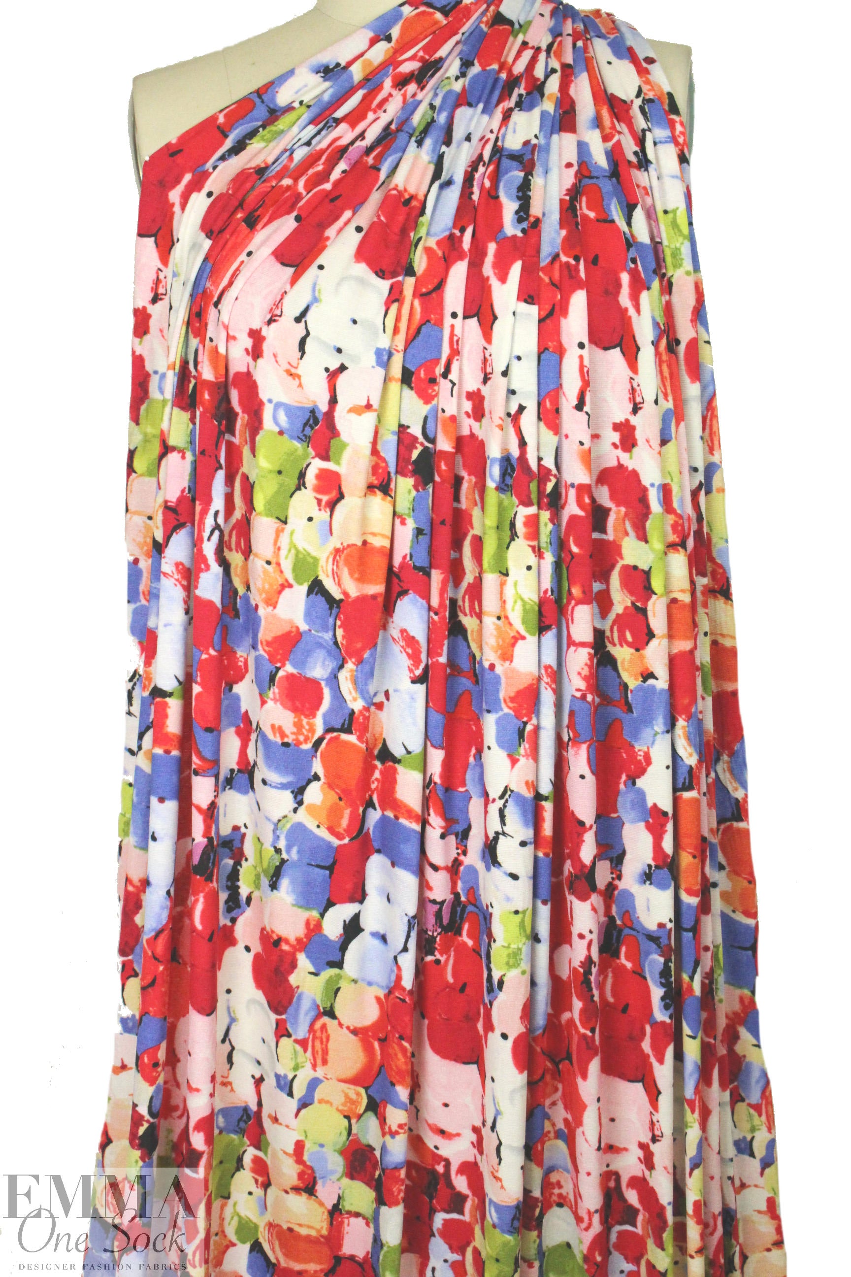 NY designer painterly floral viscose/lycra sweatery knit