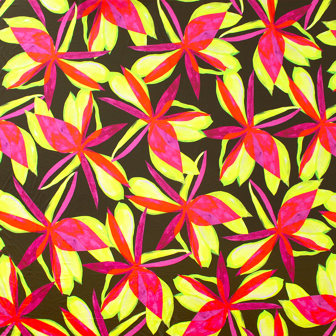 French 'beaming floral' drapey matte jersey