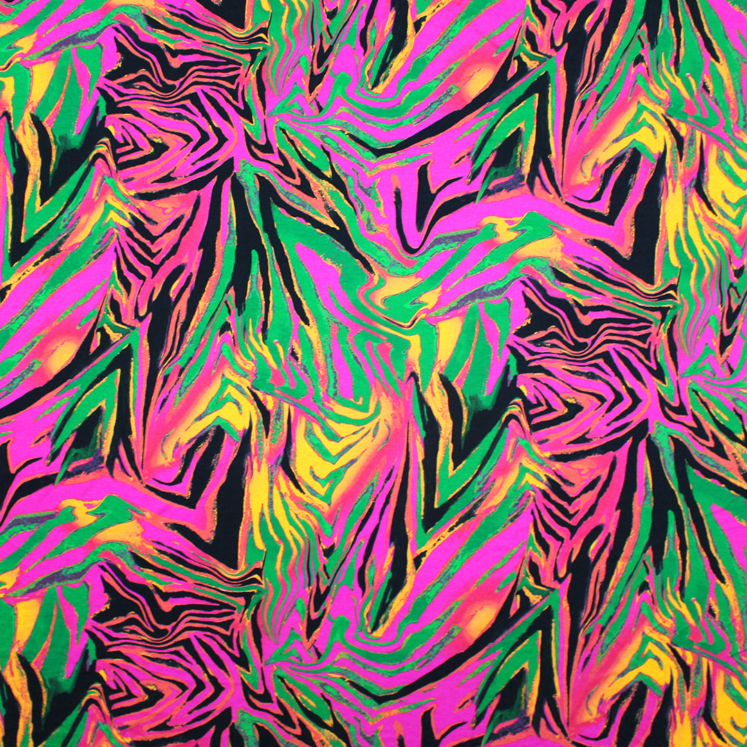 French 'techno tiger' viscose/spandex knit .8 yds
