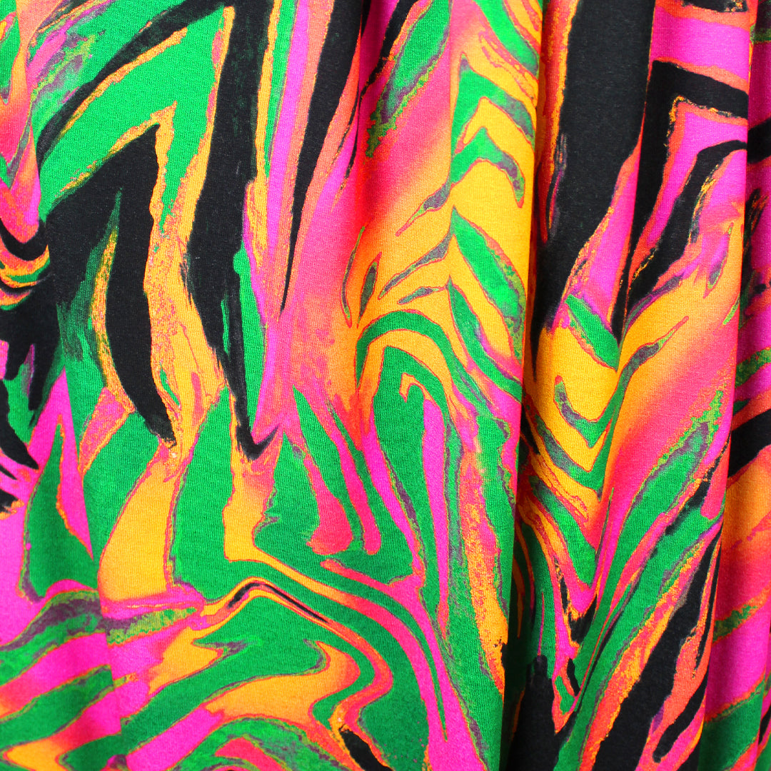 French 'techno tiger' viscose/spandex knit .8 yds