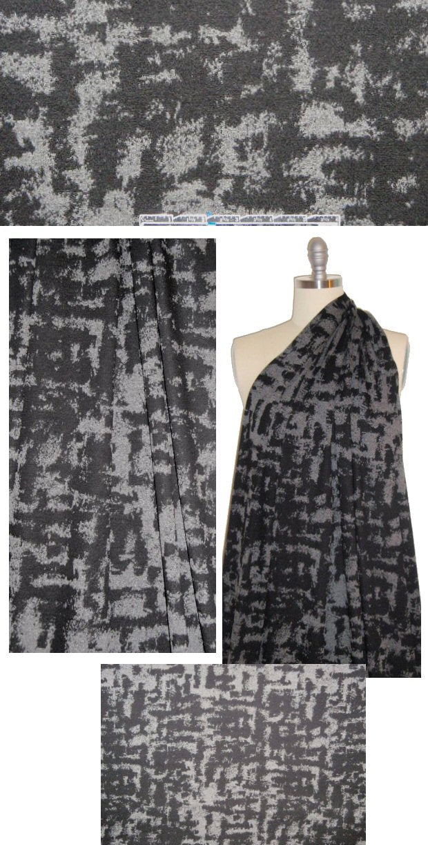 NY designer yarn dyed crosshatchy black/gray knit