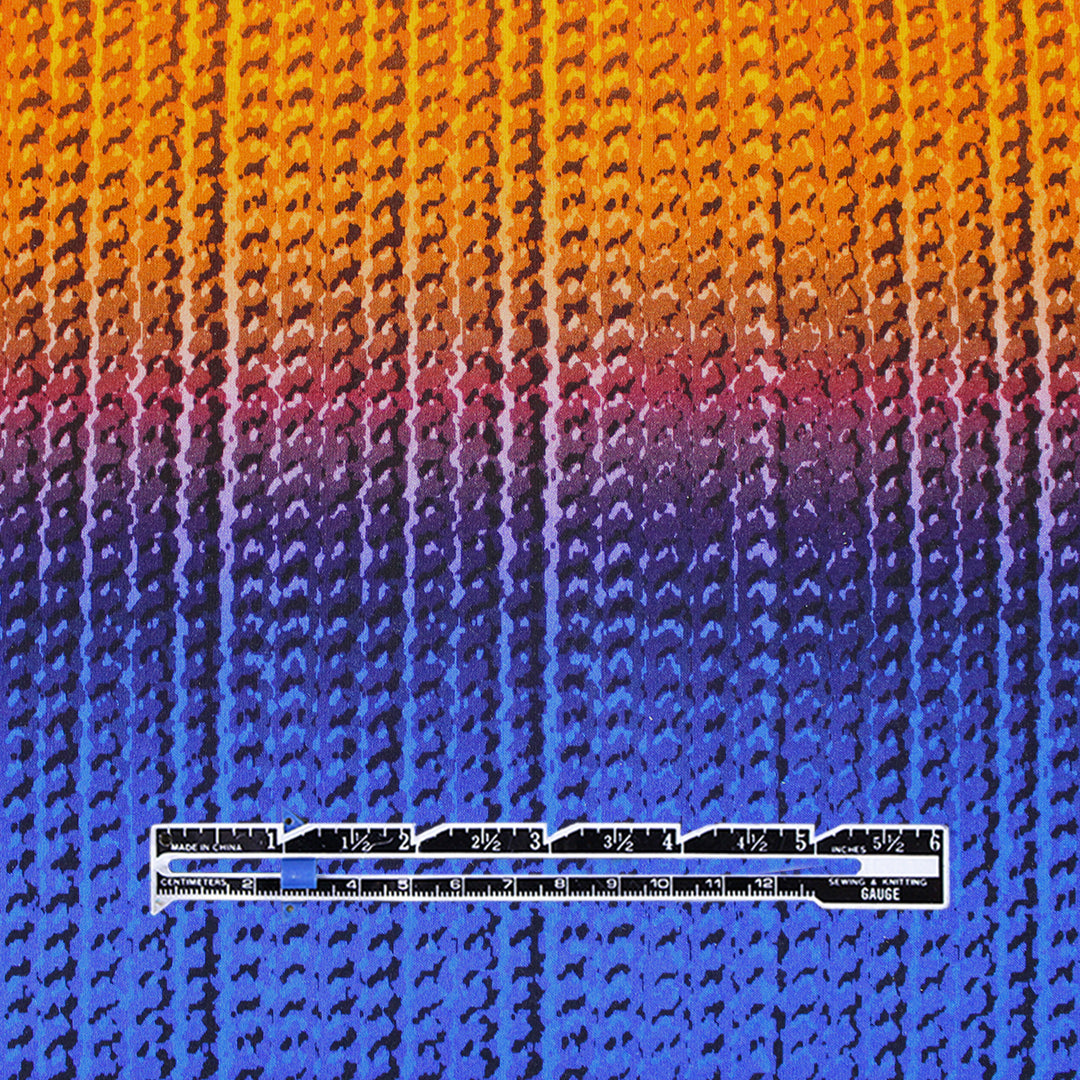 French 'ombre knitting' knit panel 1.125 yds - Partial Panel