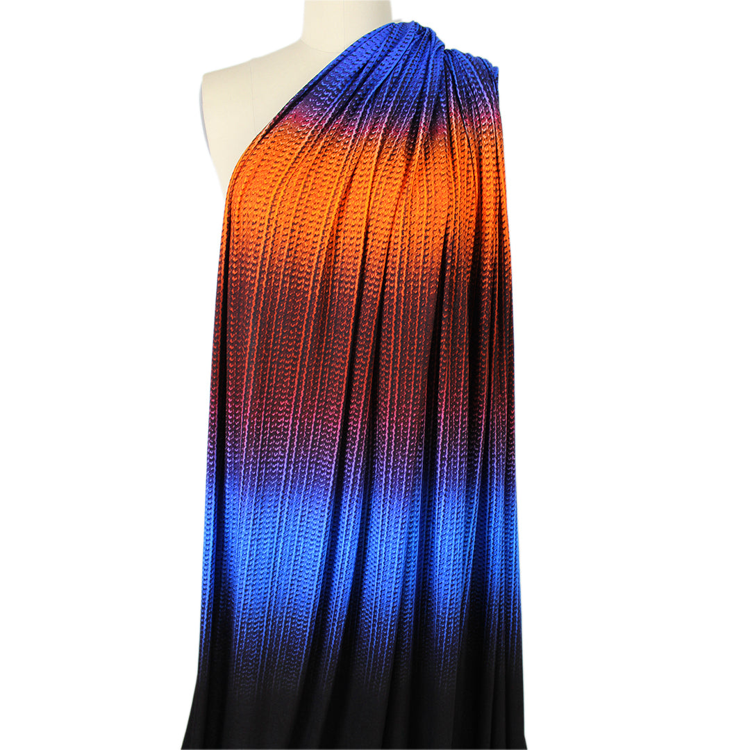 French 'ombre knitting' viscose/spandex knit panel 1 yard - Partial Panel