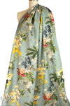 Italian 'botanical display' viscose/linen woven