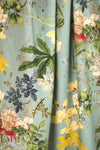 Italian 'botanical display' viscose/linen woven