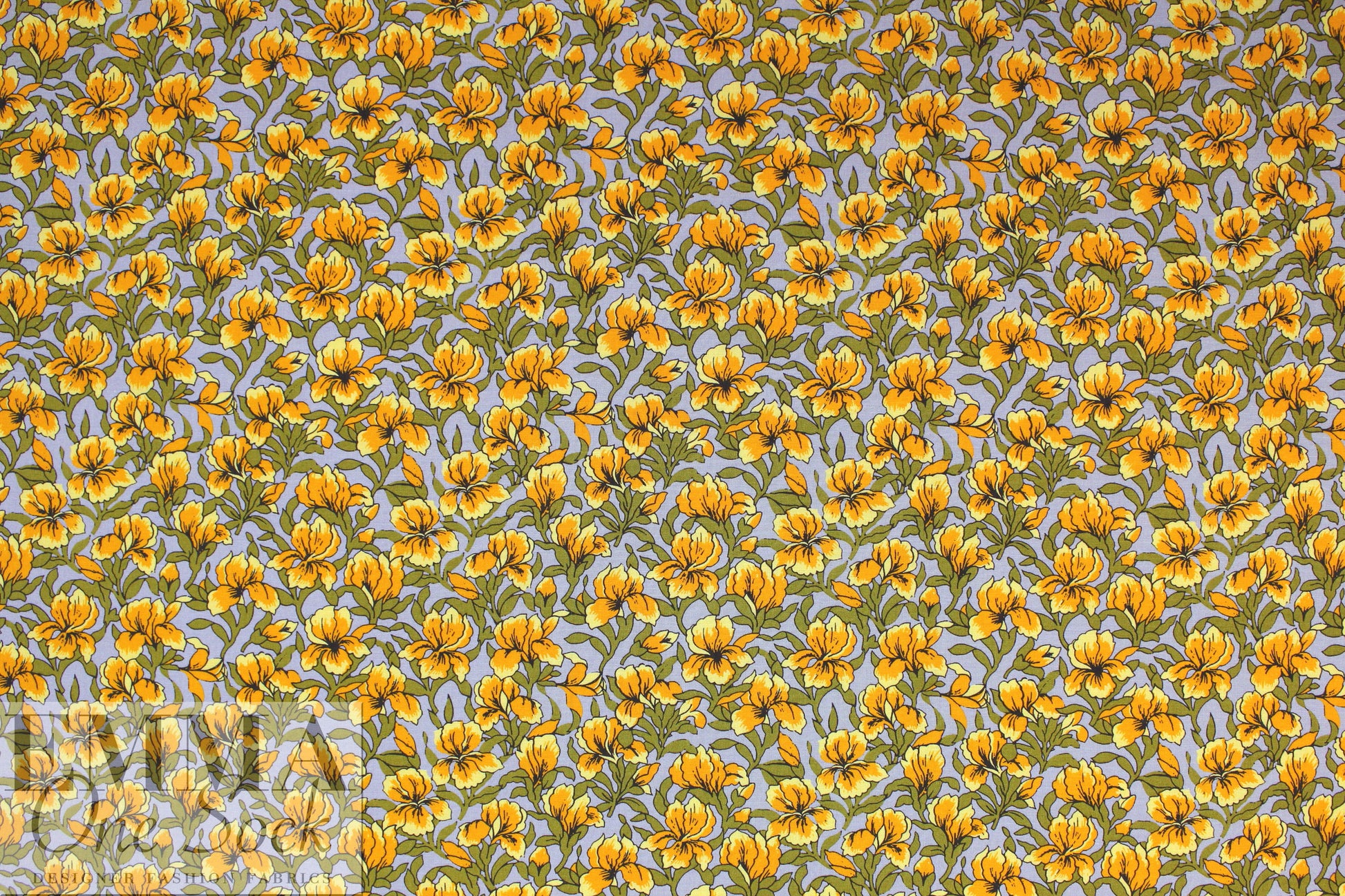 Italian 'yellow iris' viscose/linen lightweight woven