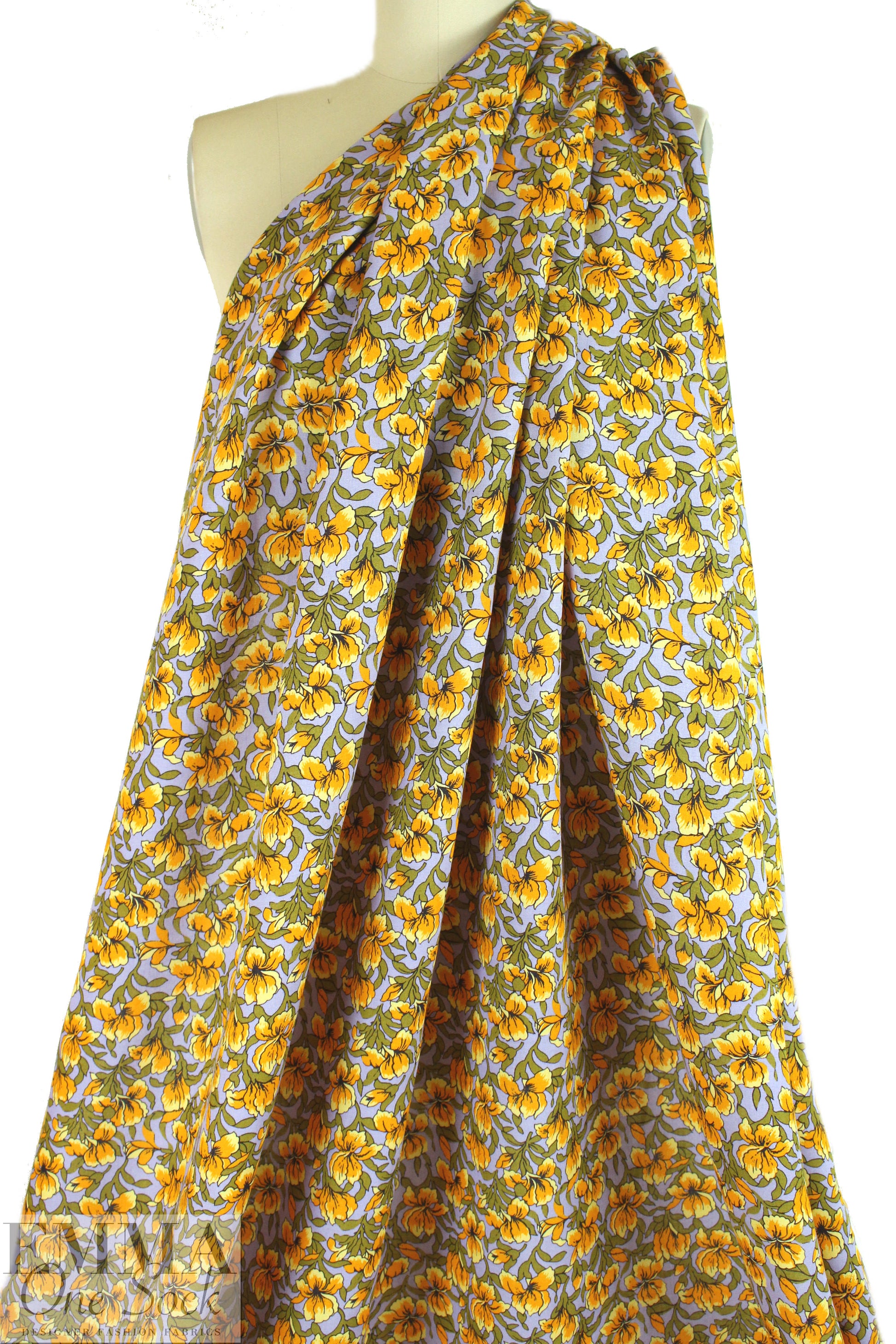 Italian 'yellow iris' viscose/linen lightweight woven