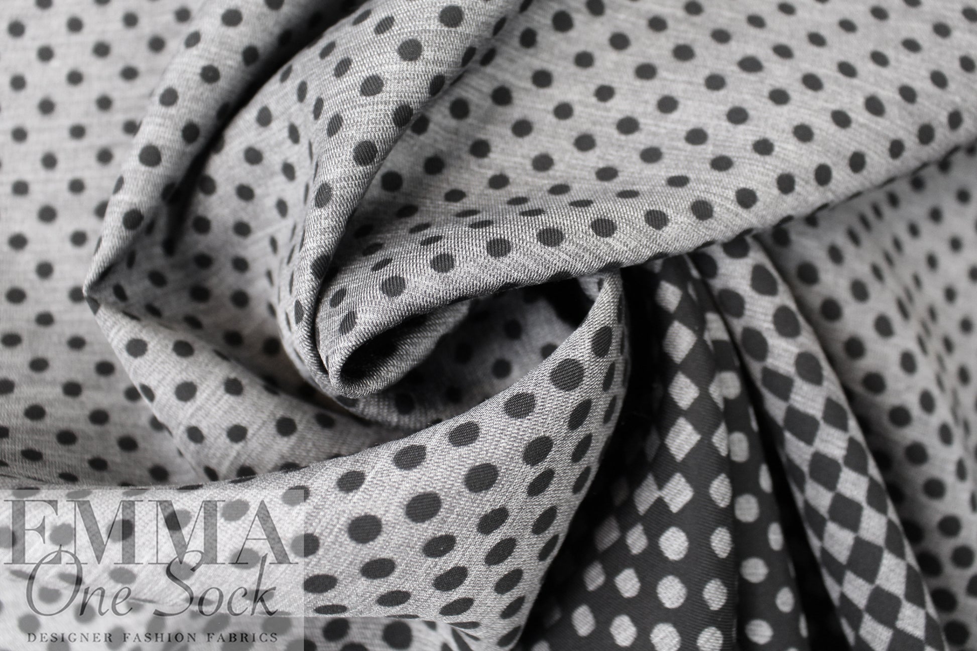Italian 'dots to squares' viscose voile panel - 3 panels 2.25 yd