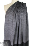 Italian 'dots to squares' viscose voile panel - black/heather grey 1.5 yds - 2 Panels