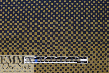 Italian 'dots to squares' viscose voile panel - black/bronze .75 yds - 1 Panel