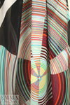 Italian 'spinning wheel' graphic panel viscose georgette 2.8 yd