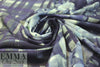 Italian viscose woven panel - plaid and petals 2 yd