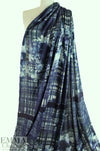 Italian viscose woven panel - plaid and petals