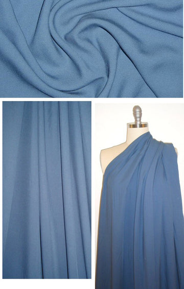 micro-pique drapey viscose woven - china blue 1.25 yd