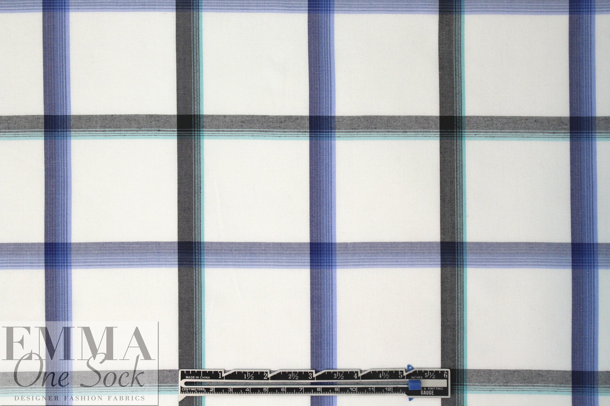 yarn dyed plaid viscose lightweight woven - blues .75 yds