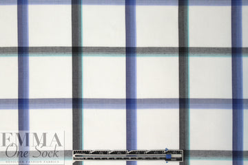 yarn dyed plaid viscose lightweight woven - blues .75 yds
