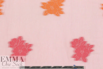 famous designer clipped jacquard - pink/tangerine 1.5 yd