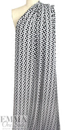 'diamond link' viscose woven - black/soft white Oeko-Tex cert. 1.25 yd