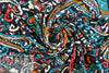 'lyrical paisley' viscose woven - black/multi 2 yd