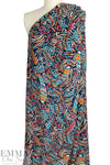 'lyrical paisley' viscose woven - black/multi 2 yd