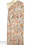 'lyrical paisley' viscose woven - ecru/multi 1.125 yds