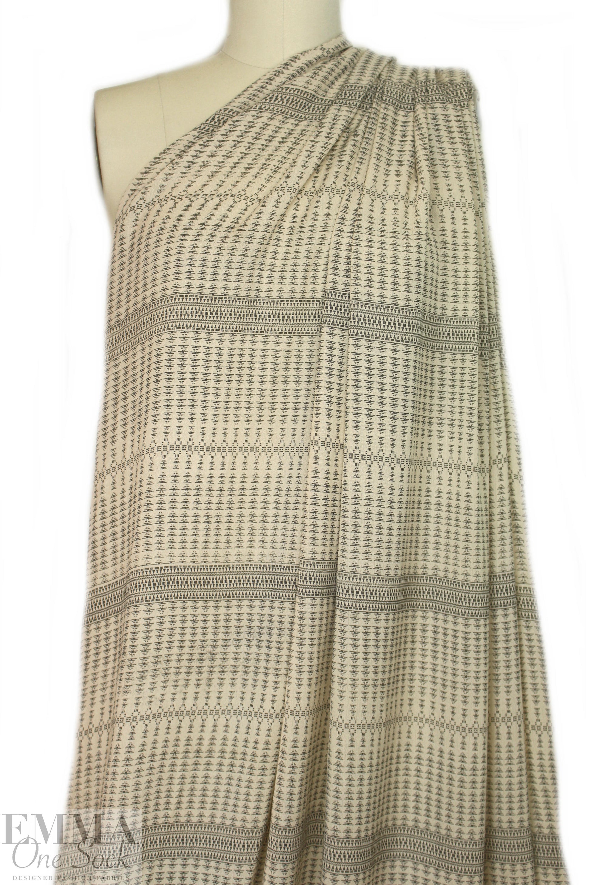 CA designer boho stripe gauzy viscose woven 2.125 yd