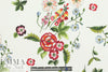 Italian satin back viscose woven border floral 1.5 yd