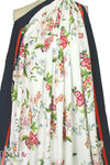 Italian satin back viscose woven border floral 2.125 yd